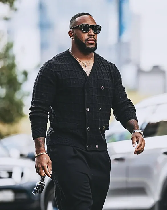 Julius Chestnut, Tennessee Titans RB, styled by Quezio
